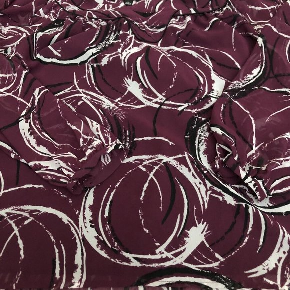 ana long sleeve semi sheer line blouse top size xl  Circle Design Pattern - Picture 2 of 10